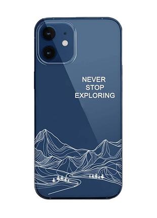 Прозрачный чехол на iphone 12 mini путешествуй (принт 407)
