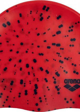 Ергономічна силіконова дитяча шапочка arena print jr червоно-чорна