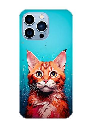 Чехол на apple iphone 13 pro max кошка (принт 408)