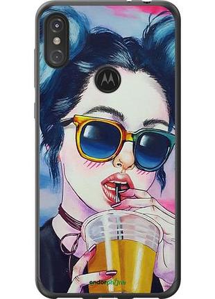 Чохол на motorola one power арт-дівчина в окулярах "3994u-1588-10746"