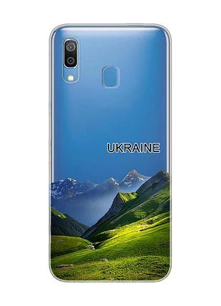 Прозрачный чехол на samsung galaxy a30 (2019)/a20 (2019) карпаты украина (принт 409)