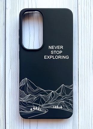 Матовый черный чехол на samsung galaxy s25 путешествуй (принт 407)