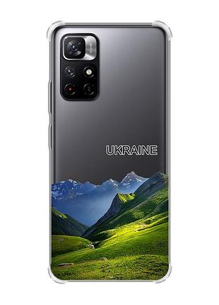 Чохол з потовщеними кутами на xiaomi redmi note 11 5g карпати україна (принт 409)