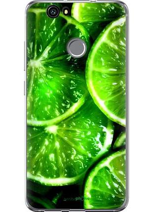 Чехол на huawei nova зелёные дольки лимона "852u-439-10746"