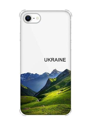 Чехол с утолщёнными углами на iphone 7 / 8 карпаты украина (принт 409)
