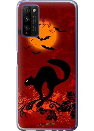 Чехол на huawei honor 30 lite чёрная кошка под луной "1190u-2074-10746"
