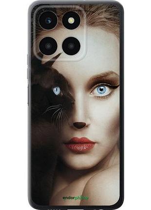 Чехол на huawei honor x6a взгляд женщины и кошки "4041u-3340-10746"