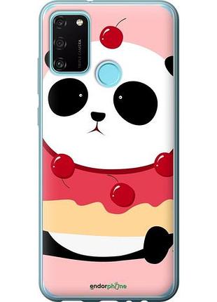 Чехол на huawei honor 9a панда с пончиком "3991u-1900-10746"