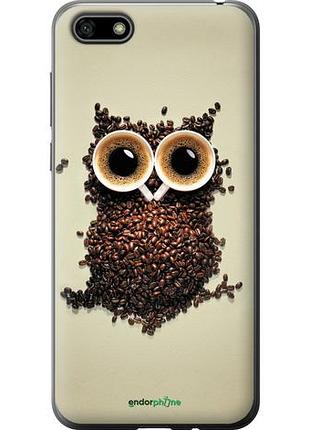 Чехол на huawei y5 2018 сова из кофе "777u-1500-10746"