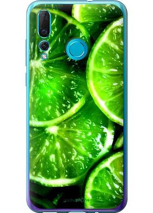 Чехол на huawei nova 4 зелёные дольки лимона "852u-1632-10746"
