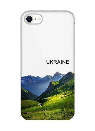 Прозрачный чехол на iphone 7 / 8 карпаты украина (принт 409)