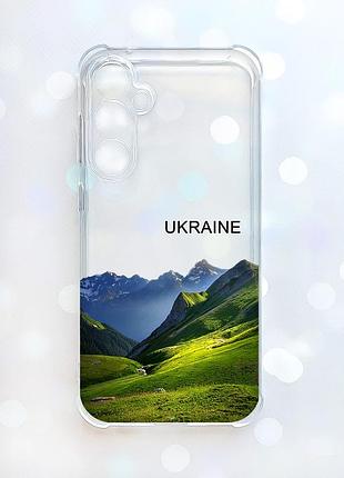 Чехол с утолщёнными углами на samsung galaxy s23 fe карпаты украина (принт 409)