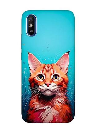 Чехол на xiaomi redmi 9a кошка (принт 408)