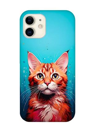 Чехол на iphone 12 mini кошка (принт 408)