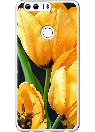 Чехол на huawei honor 8 желтые тюльпаны "5991u-351-10746"