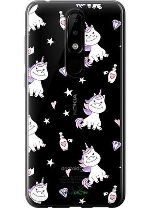 Чехол на nokia 5.1 plus единорожка v2 "4703u-1543-10746"
