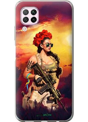 Чехол на huawei nova 6se украинка с оружием "5316u-1823-10746"