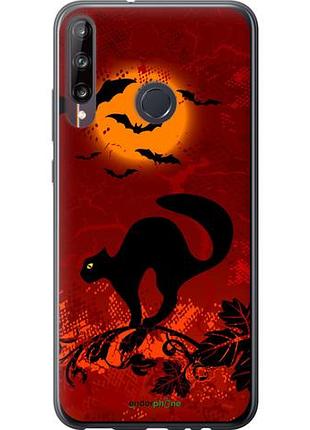 Чехол на huawei p40 lite e чёрная кошка под луной "1190u-1875-10746"