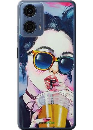 Чохол на motorola moto g24 power арт-дівчина в окулярах "3994u-3665-10746"