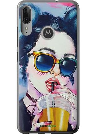 Чохол на motorola moto e6 plus арт-дівчина в окулярах "3994u-1780-10746"