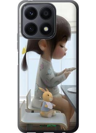 Чехол на huawei honor x8a милая девочка с зайчиком "4039u-2963-10746"