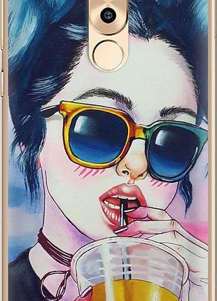 Чохол на huawei mate 9 lite арт-дівчина в окулярах "3994u-474-10746"