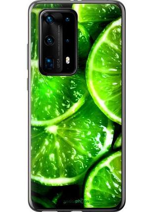 Чехол на huawei p40 pro plus зелёные дольки лимона "852u-1917-10746"
