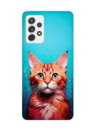 Чехол на samsung galaxy a72 (a725) кошка (принт 408)