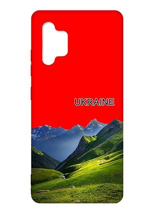 Матовый красный чехол на samsung galaxy a32 карпаты украина (принт 409)