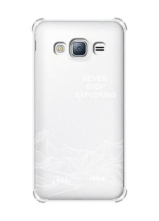 Чехол с утолщенными углами на samsung galaxy j3(2016) j310 путешествуй (принт 407)