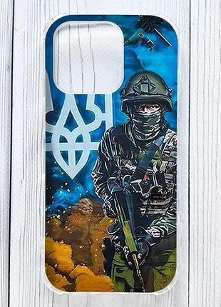 Чехол с утолщёнными углами на iphone 16 pro защитник (принт 349)