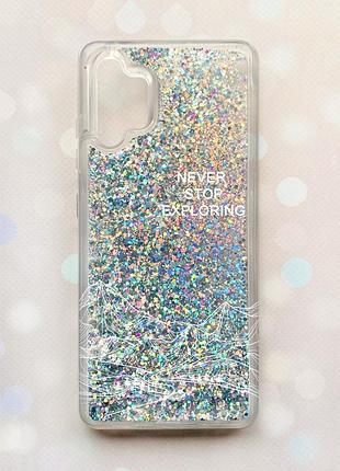 Чехол с плавающими серебряными блестками на samsung galaxy a32 путешествуй (принт 407)