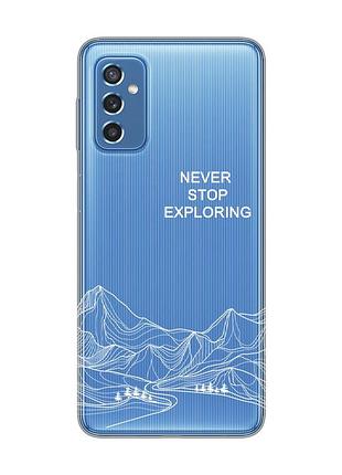Прозрачный чехол на samsung galaxy m52 путешествуй (принт 407)