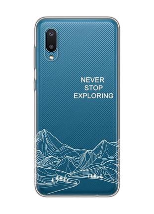 Прозрачный чехол на samsung galaxy a02/a022 (2021) путешествуй (принт 407)