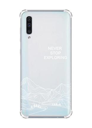 Чехол с утолщёнными углами на samsung galaxy a50 (2019) a505 путешествуй (принт 407)