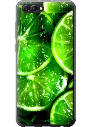 Чехол на huawei honor v10 / view 10 зелёные дольки лимона "852u-1579-10746"