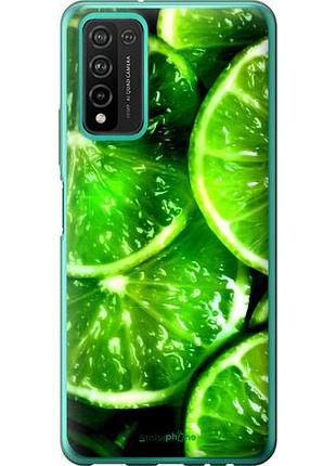 Чехол на huawei honor 10x lite зелёные дольки лимона "852u-2198-10746"