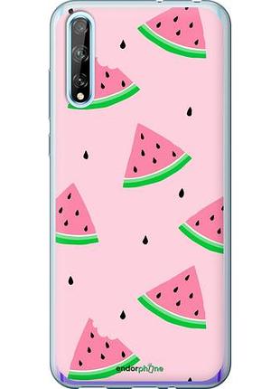 Чехол на huawei p smart s розовый арбуз "4314u-1813-10746"