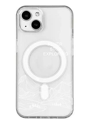 Магнітний чохол на iphone 15 із підтримкою magsafe мандруй (принт 407)
