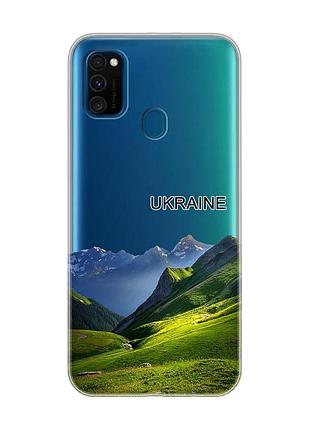 Прозорий чохол на samsung galaxy m30s/m21 карпати україна (принт 409)