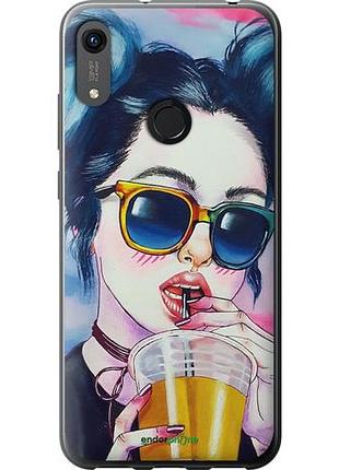 Чехол на huawei y6s арт-девушка в очках "3994u-1871-10746"