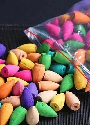 Благовония конусы шары для дымного фонтана микс конусов 100 шт