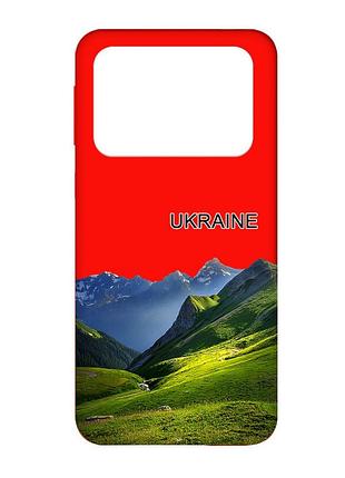 Матовый красный чехол на xiaomi poco x4 pro 5g карпаты украина (принт 409)
