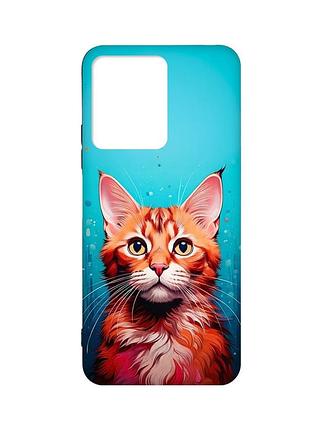 Матовий чохол з чорними боками на xiaomi redmi note 12 кішка (принт 408)