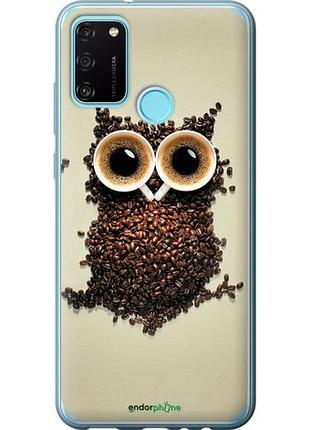 Чехол на huawei honor 9a сова из кофе "777u-1900-10746"