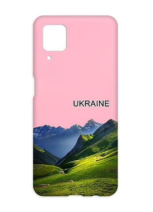 Матовий рожевий чохол на samsung galaxy a12 карпати україна (принт 409)