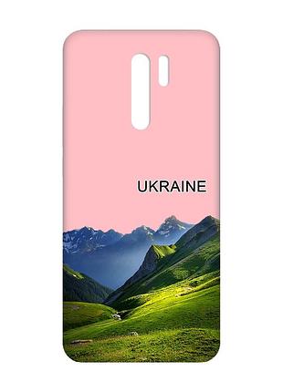 Матовый розовый чехол на xiaomi redmi 9 карпаты украина (принт 409)