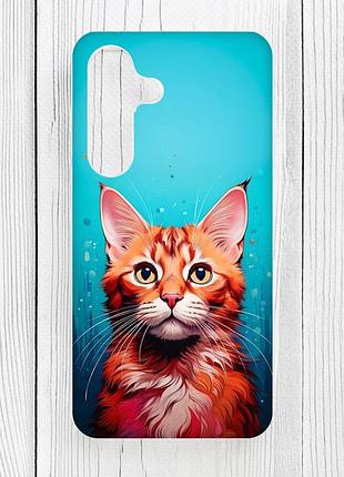 Магнитный чехол на samsung galaxy s24 с поддержкой magsafe кошка (принт 408)