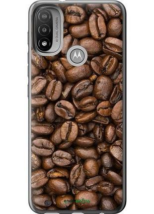 Чехол на motorola e20 зёрна кофе "783u-2509-10746"