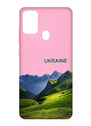 Матовый розовый чехол на samsung galaxy m30s/m21 карпаты украина (принт 409)